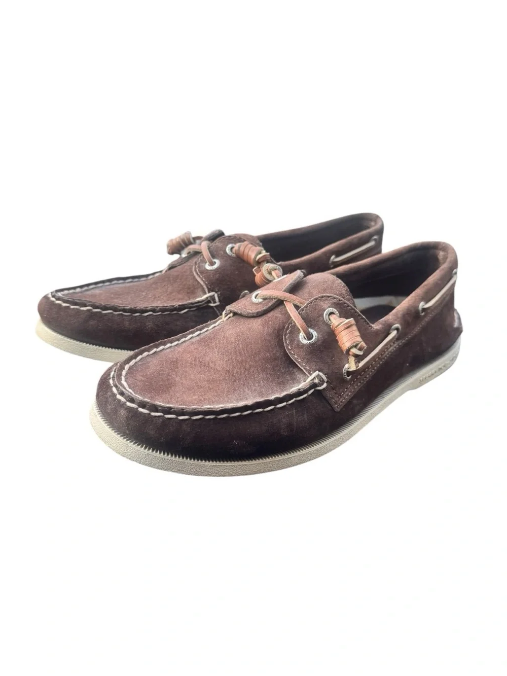 Sperry Top-Sider Brown Suede Boat Shoes Men’s 10.5 Leather Moc Loafers GUC